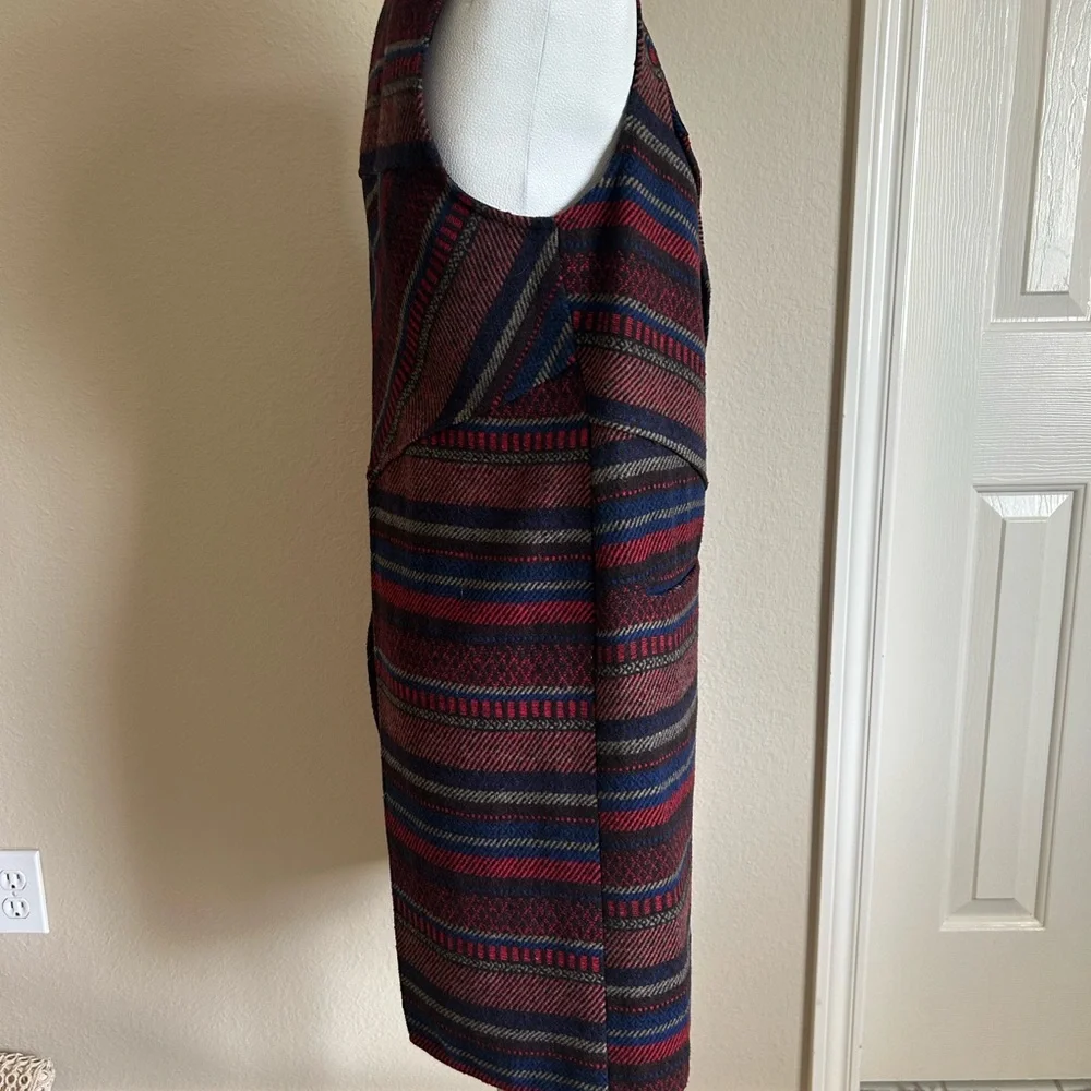 BCBGeneration Red and Blue long vest jacket with Striking Stripes - Picture 2 of 7